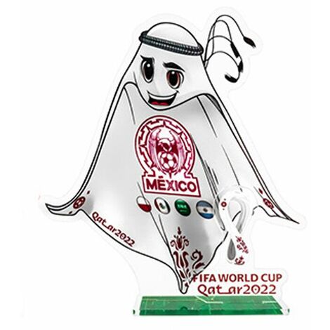1 support de coupe du monde 2022, décoration de bureau de la mascotte de la coupe du monde de football du Qatar, collection de souvenirs pour les fans de football dans les gradins, souvenirs d'ornemen
