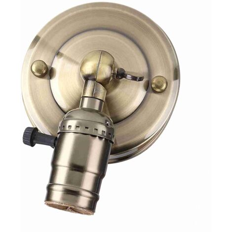 1 Support De Lampe Murale E27 Vintage, Interrupteur Intégré, Design Bronze, Pour Salon Et Chambre