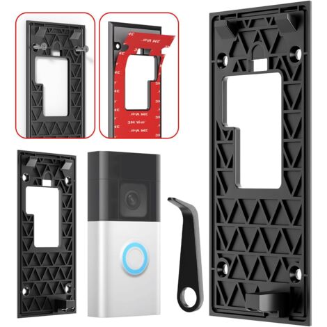 1 Support de sonnette,adhésif sans perçage,plaque arrière ABS,pour Ring Battery Video Doorbell 2024,intérieur et extérieur