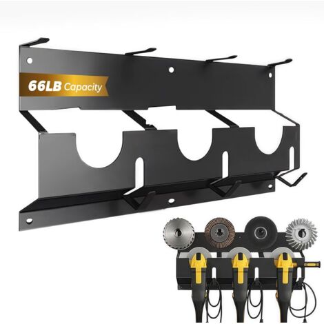 1 Support Mural Meuleuse D'angle,Acier,3 Compartiments,4 Porte-disques,Garage,Atelier