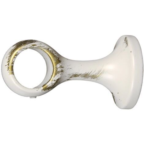 1 supporto avorio oro monoblocco fisso chiuso per tubo tende diametro 20 mm