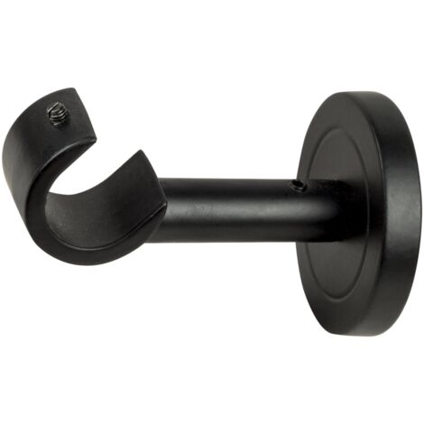 1 supporto nero monoblocco fisso aperto per tubo tende diametro 20 mm