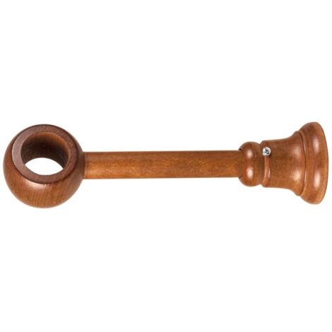 1 supporto riducidible chiuso per bastone legno diametro 28 mm - ciliegio