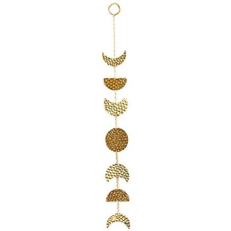1. Suspension murale phase lunaire avec chaîne métallique, décoration pendentif bohème pour intérieur.
2. Décoration murale pendentif phases de lune, ornement métallique avec chaîne, idéal pour salo