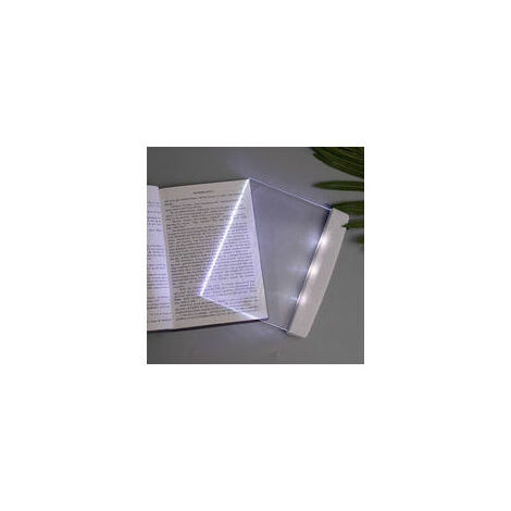 Lampe de livre plate pour lire au lit la nuit, LED transparente, lumière  pleine page, panneau lumineux, plaque, panneau de lampe sans fil (blanc)