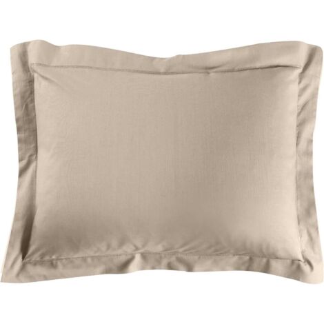 1 Taie d'oreiller, 50x70 cm, 100% coton, tissage serré, couleur sable, pour chambre à coucher
