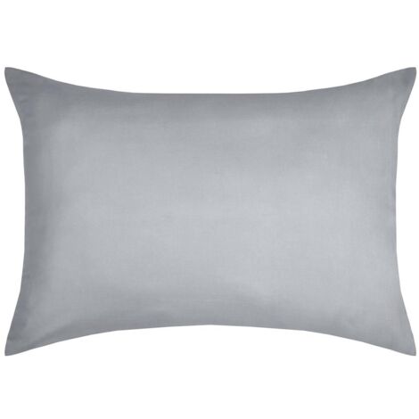 1 Taie d'oreiller coton uni 50 x 70 cm Edens gris clair