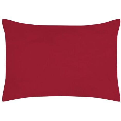 1 Taie d'oreiller percale de coton uni 50 x 70 cm Elysee rouge