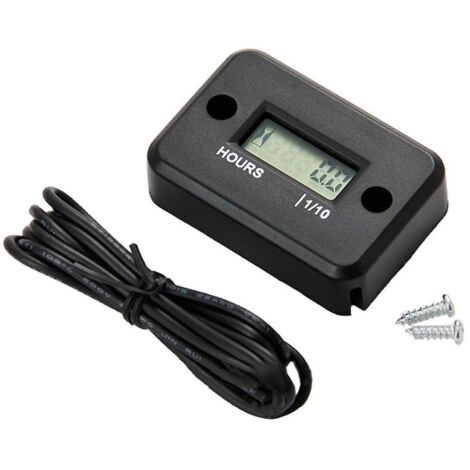 1 Tanche Affichage Lcd Compteur Horaire Numrique Minuterie De Jauge Pour Quad Moto Motoneige Motocross Pit Bike Tondeuse  Gazon Tracteur Camion