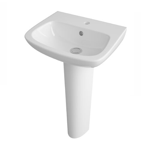 1 Tap Hole Ceramic Basin & Full Pedestal - 450mm