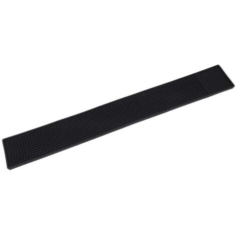 1 tapete de secado negro, 60x8 cm, tapete de secado, apto para lavavajillas, plástico suave