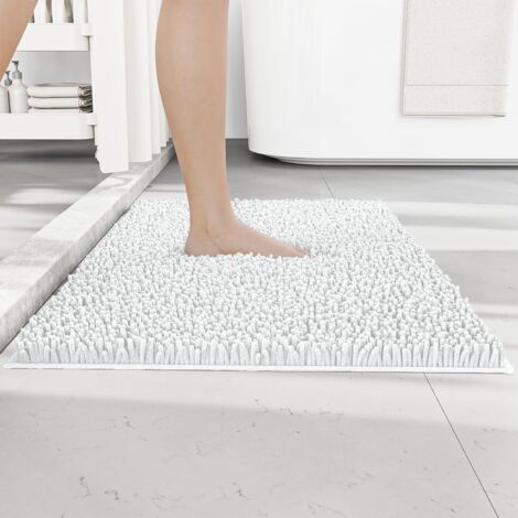 1 Tapis de bain, Chenille, Antidérapant, 40x60 cm, Salle de bain