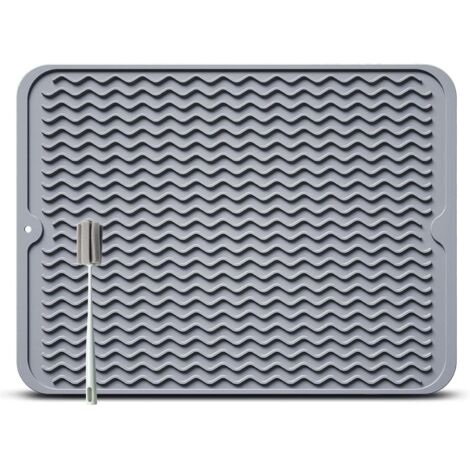 1 Tapis Égouttoir Vaisselle, Silicone Antidérapant, 50x40 cm, Pliable, Pour Cuisine