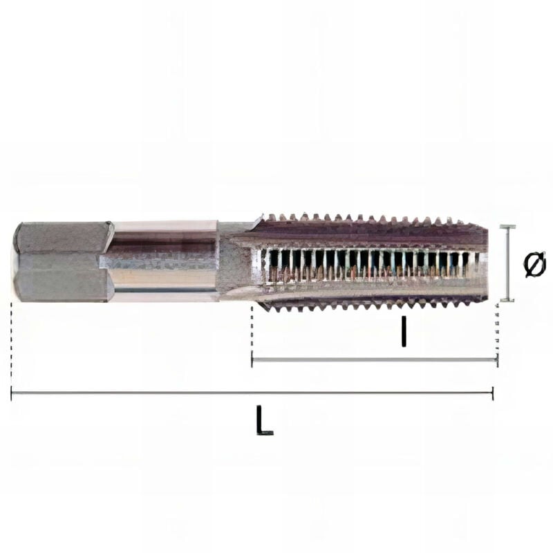 Hepyc - 1 taraud à main hss npt 14 d. NPT1/2-14 x Lt. 80 x Lu. 31 mm x q. Carrée - 23130010200