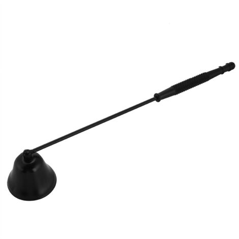 1-teiliger, glockenförmiger Kerzenlöscher aus Edelstahl mit Dochtschneider und Deckel, manuelles Werkzeug (Schwarz)
