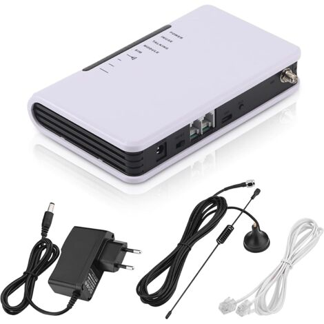 1 - Terminal GSM - Passerelle Fixe - Alarme et Téléphone - Antenne Incluse - Adaptateur EU - Noir