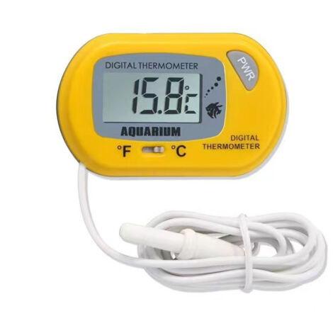 1 termometro digitale LCD per acquario, acquario, terrario, temperatura - Giallo