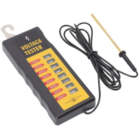 1 - Testeur de tension - Clôture électrique - 8 lampes au néon - Étanche 12KV max - Pour chevaux vaches et bétail - Noir - Portable
