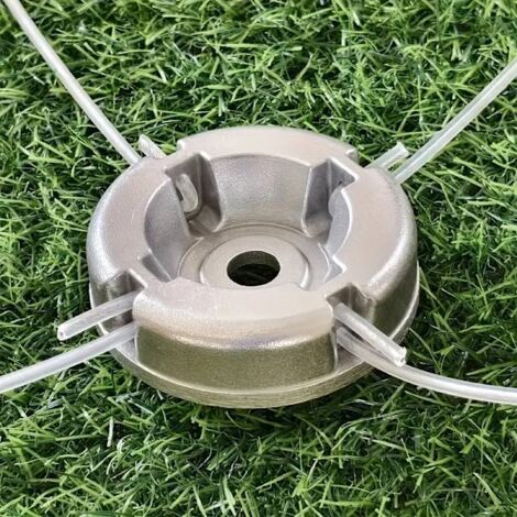 1 tête de coupe-bordures universelle en alliage d'aluminium avec fil d'acier et de nylon, pièce de rechange pour tondeuse à gazon AquaForge.