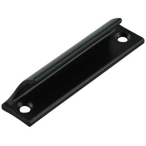 1 tirador de aluminio lacado en negro con forma especial, longitud 90 mm, apto para ventanales, tiradores de puertas de aluminio