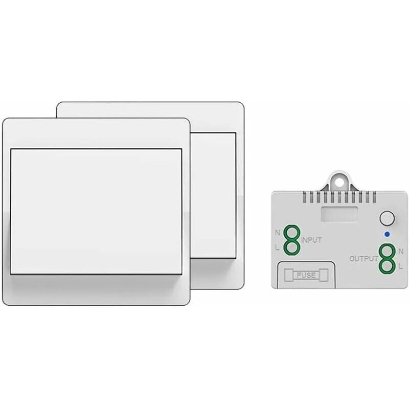 Csparkv - 1 To 2)Interrupteur sans fil autoalimenté, sans pile,télécommande sans fil pour les lumières et appareils électriques,étanche et