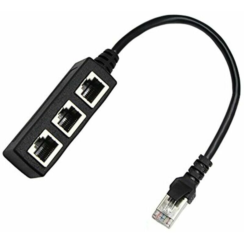 1 to 3 Ethernet lan Network Cable, RJ45 Male 1 to 3 Ethernet lan Female Cable Adapter for Device Port Protection.