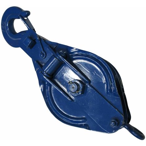 1 Ton 100MM Double Sheave Snatch Block With Swivel Eye Blue Painted - 10MM Wire Rope Safety Lifting