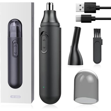 1 Tondeuse Nez 4 En 1, Rechargeable USB, Étanche, Tête Rotative 360°, Pour Homme Et Femme