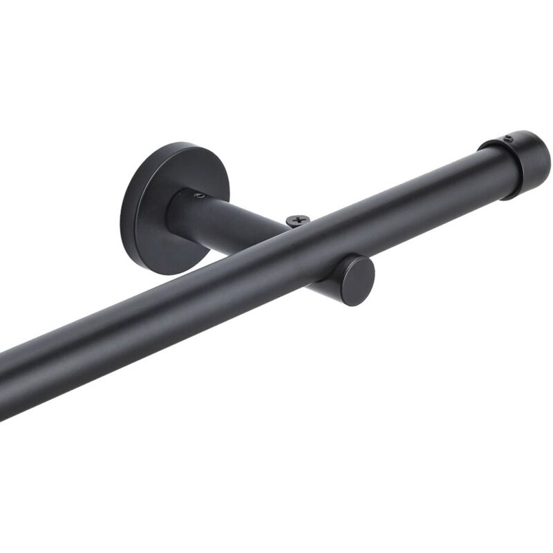 Ctlite - 1 Tringle à rideau murale 20 mm acier inoxydable Noir-180cm