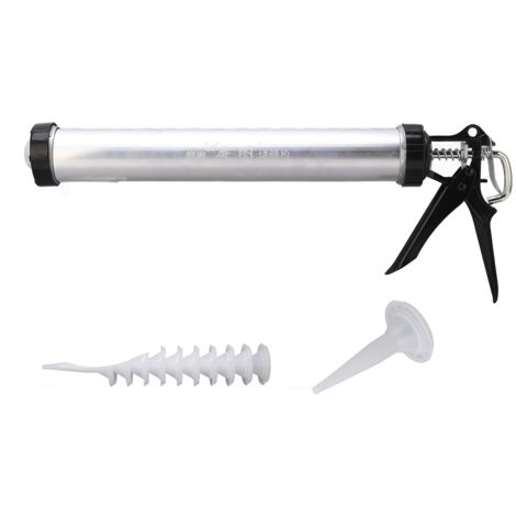 1 tube en aluminium Pistolet à calfeutrer en silicone 600 ml Outil de calfeutrage avec 10 buses