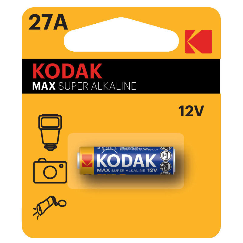

1 ud. pila para mandos y cámaras Max Super Alkaline12V 27A (Blíster) - Kodak