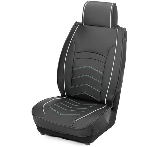 1 Uds. De fundas de asiento de coche, juego de estrellas de cuero PU, cojín protector trasero delantero, funda de asiento interior con bolsillo para coche, camión, SUV, furgoneta (universal) (blanco 1