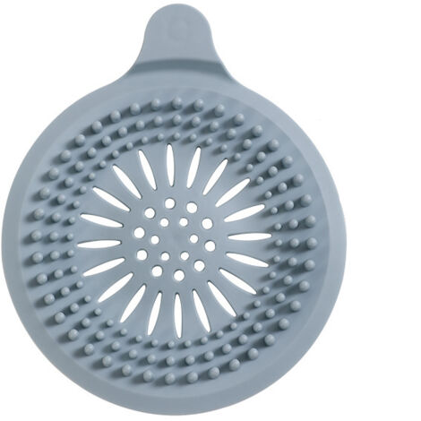 1 unidad de filtro de silicona para ducha con ventosa, protector de desagüe y filtro para lavabo, filtro universal para cabello para baño (azul)