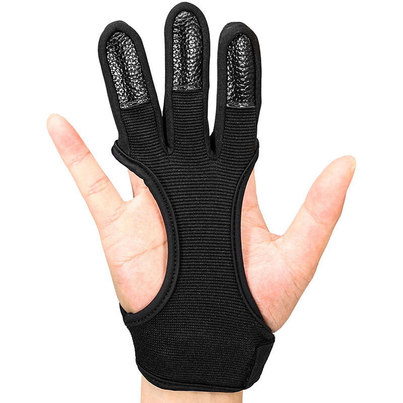 

1 unidad de guantes de tiro con arco, cuero de caza, protector de tres dedos, accesorios de equipo de proteccion de tiro con arco, SG