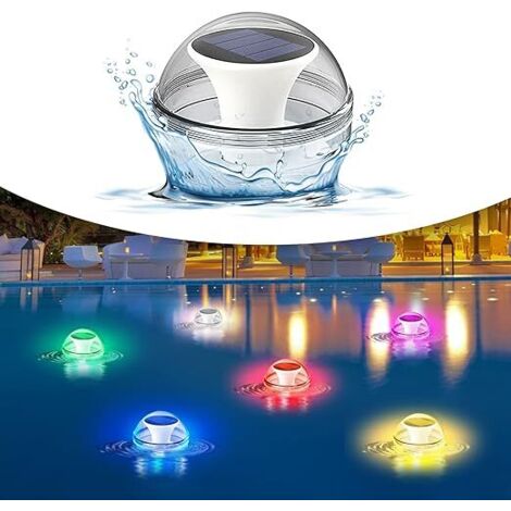 1 unidad, luces de piscina flotantes, luces de piscina flotantes impermeables IP65, lámpara de estanque de energía solar con luz esférica impermeable que cambia de color para piscina, spa, acuario
