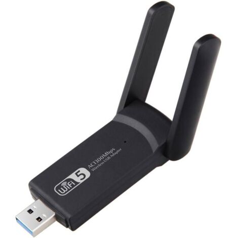 1 USB-WLAN-Adapter AC1300, Dualband 2,4 GHz/5 GHz, externe Antennen, USB 3.0-Anschluss, für Windows/Mac