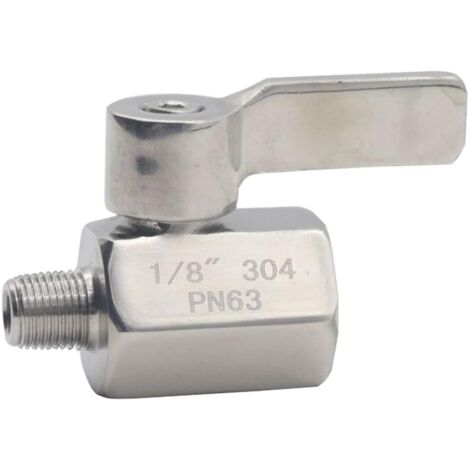 1 Vanne à boisseau sphérique, Acier inoxydable 304, Filetage mâle femelle NPT, DN6 1/8 pouce, Pour pipeline industriel