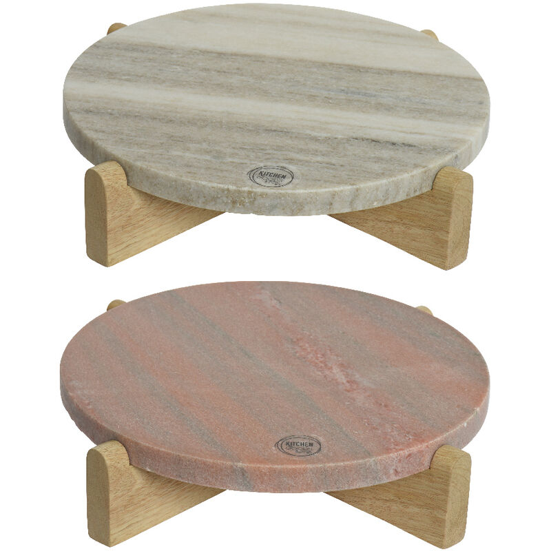 Plateau rond en manguier 2 coloris assortis