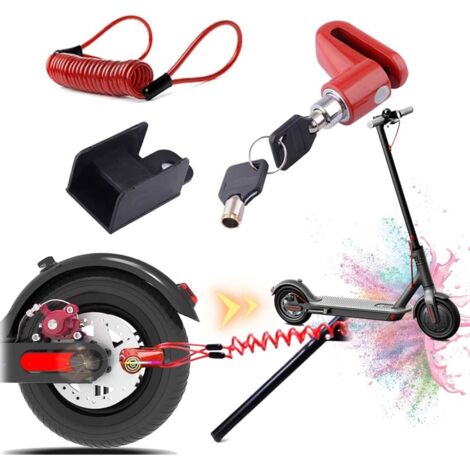 1 Verrou Disque Câble Acier Antivol Pour Trottinette Électrique Xiaomi M365 Ninebot