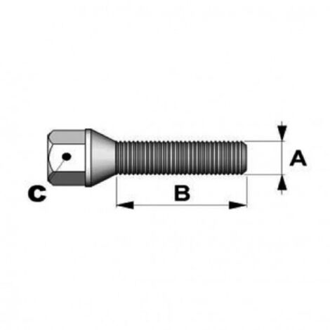 1 Vis de roue 12x150 L2 45mm tete 19mm