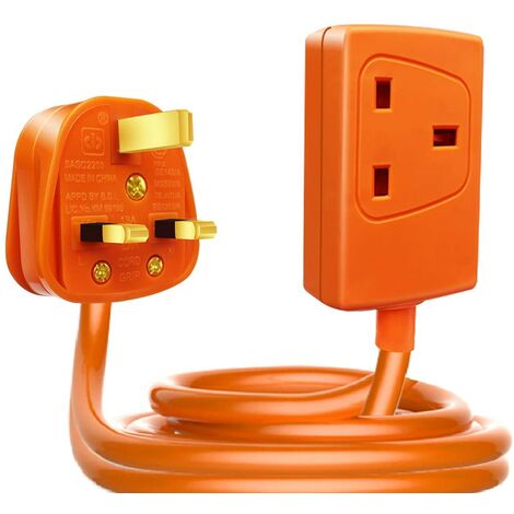 ExtraStar 4 Way Extension Lead with Surge Protection, 3120W Fused UK Plug  Wall Mounted Power Socket