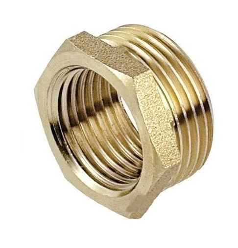 1 x 1/2 inch BSP Male x Female Thread Pipe Reduction Nipple Union Joiner Fitting Brass