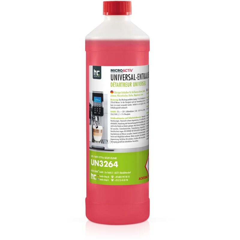 Détartrant universel Microactiv avec indicateur de couleur en bouteille de 1 L1