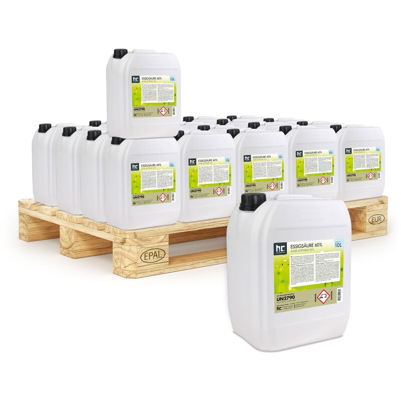 10 l Acide Acétique 60% (1 x 10 l) Produit technique - Fiable pour l'élimination des salissures tenaces