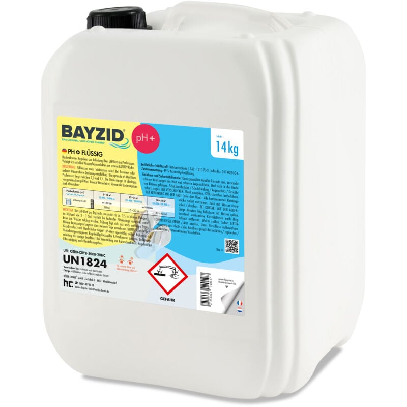 Bayzid - 1 x 14 kg pH plus liquide - pour une valeur de pH optimale et une excellente qualité de l'eau