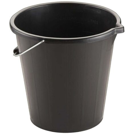 1 x 14 Litre Black Plastic Water Storage Cement Mixing Buckets
