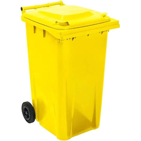 1 x 240L Blue Standard Sized Outdoor Recycling Wheelie Bins With Rubber Wheels & Lids