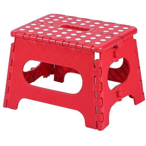 1 X 29x22x22cm Tabouret Pliant Pour Enfants (rouge) - Tabouret Pliant En Plastique Lger Pour La Cuisine, La Salle De Bain Et Le Salon