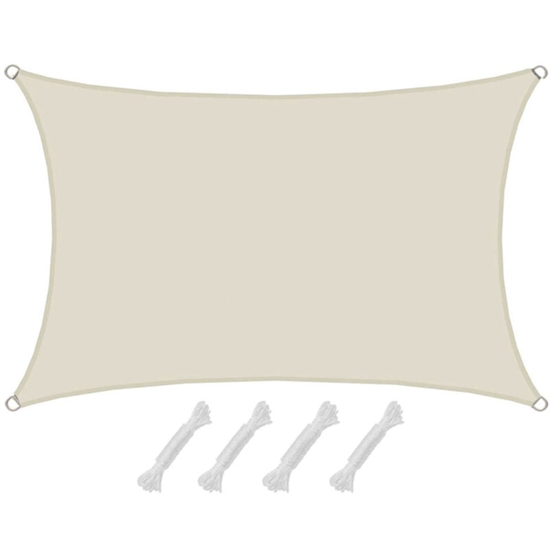 Amanka - 1 x 2m Voile d'Ombrage Etanche - Toile Ombrage Rectangulaire - Voile Rectangle - beige