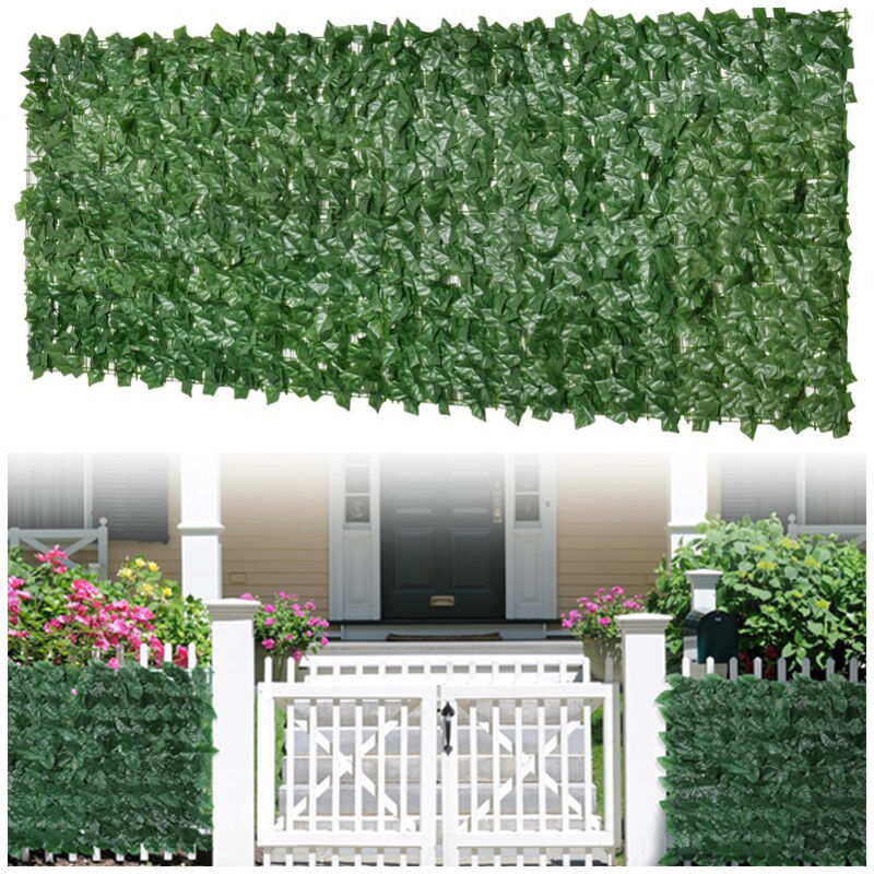1 x 3m Haie artificielle-clôture artificielle de feuilles décoration de écran de clôture antivol de clôture de balcon intérieur extérieur